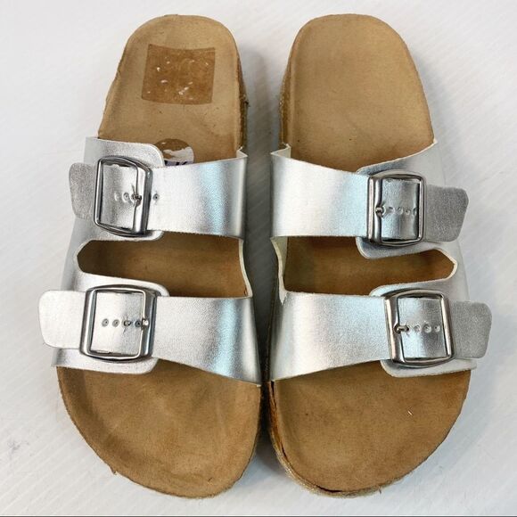 CL by Laundry Silver Slide Sandals 41 - Picture 3 of 8